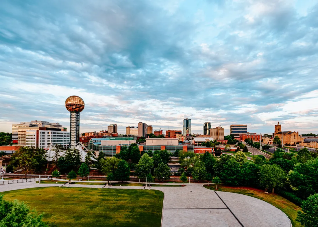 East Tennessee skyline with network overlay